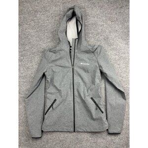 Columbia Jacket Womens Small Gray Hooded Softshell Full Zip Hiking Outdoor Sport
